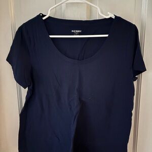 Old Navy Navy Short Sleeve Scoop Neck Tee